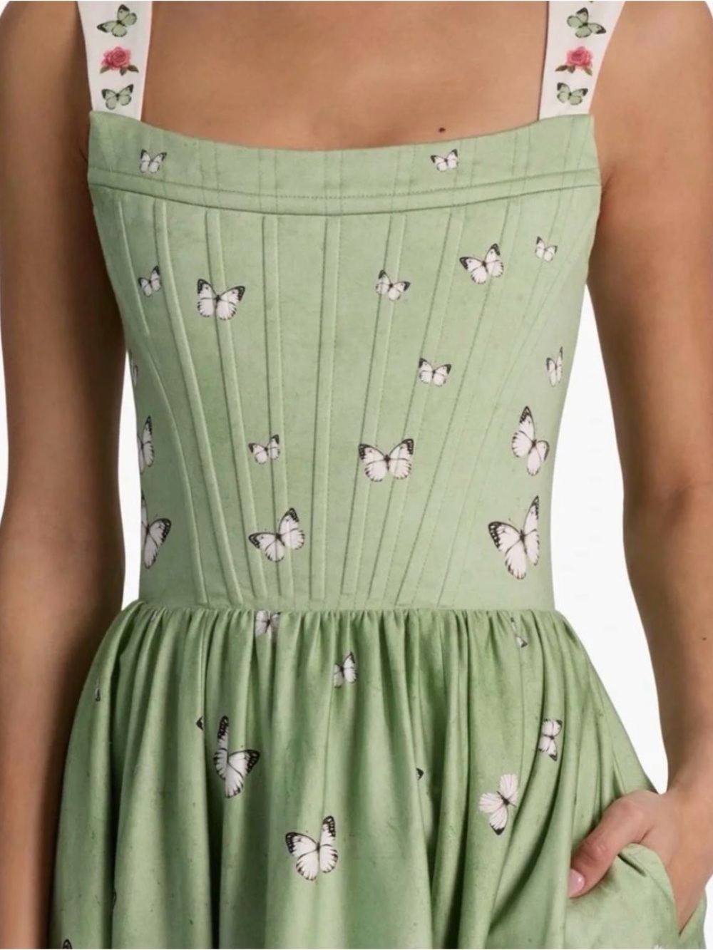 Alice + Olivia Guinevere Stretch-Cotton Bustier Maxi Dress - Picture 3 of 7